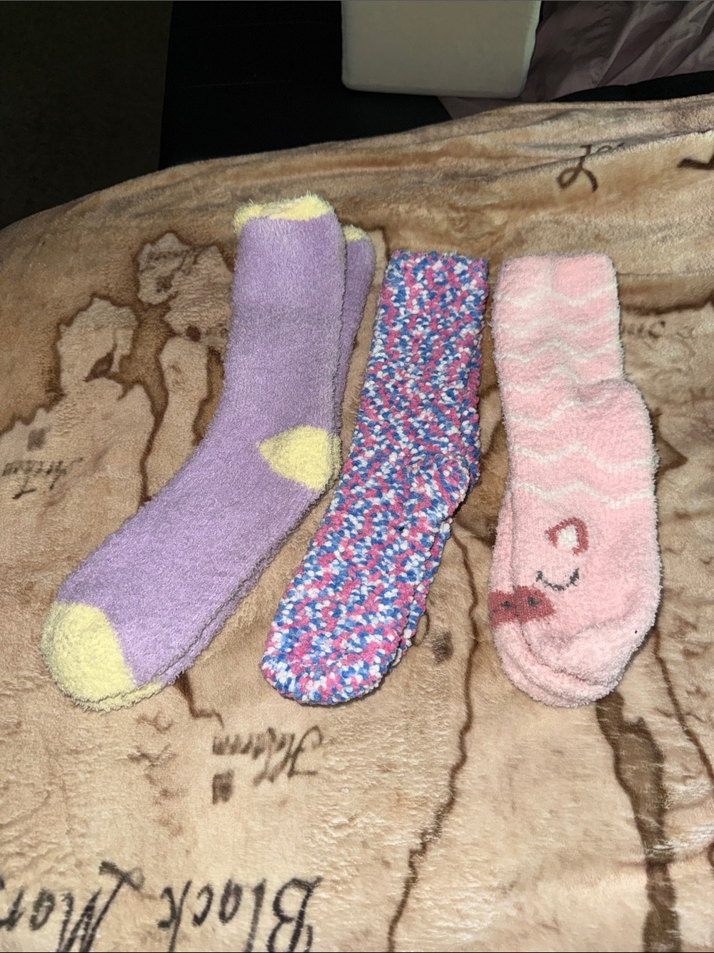 🖤Cozy Fuzzy Socks Trio - Lavender, Multicolor, Pink🖤
